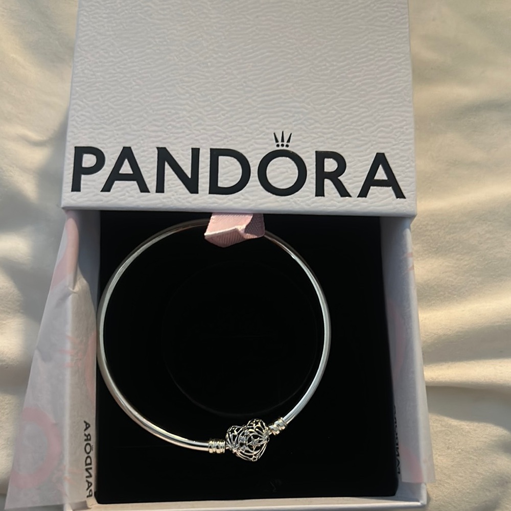 Pandora Silver Celestial Heart Bangle